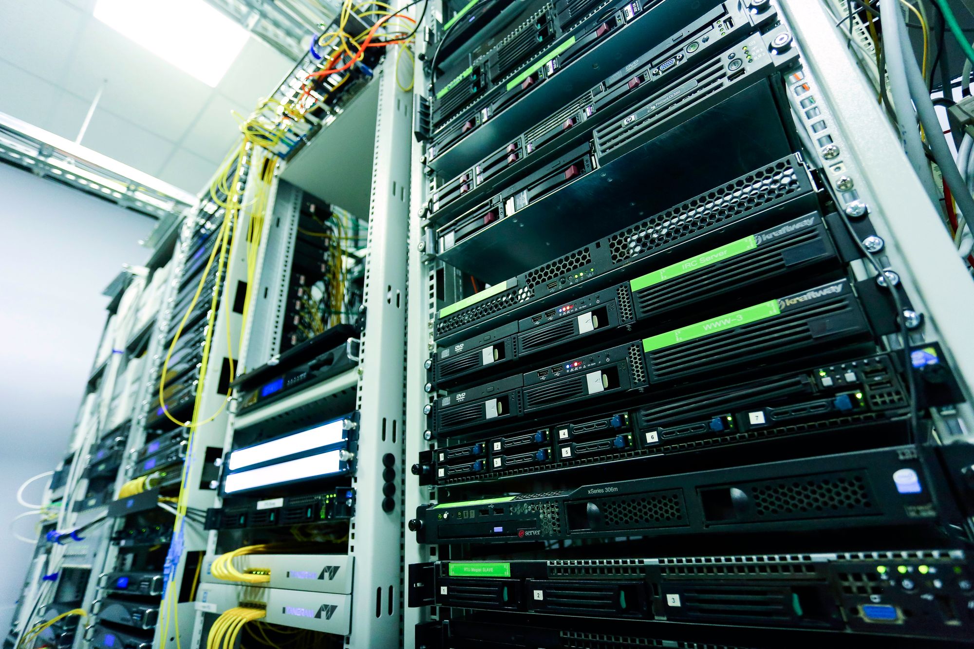 Enterprise servers and network equipment inside a data center